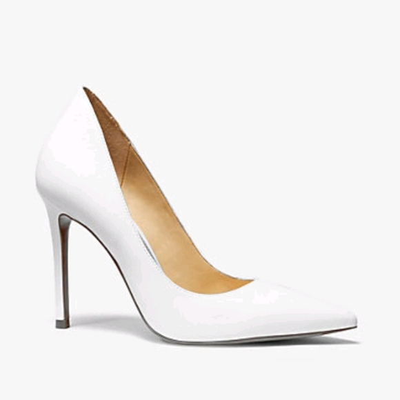 MICHAEL KORS Keke Pumps Leather Optic White NIB - Picture 2 of 6